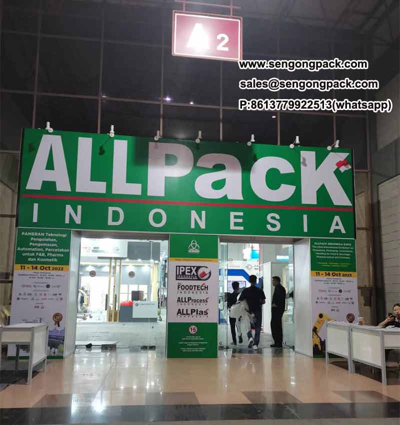 Машина Senong на выставке ALLPACK INDONESIA EXPO 2023
